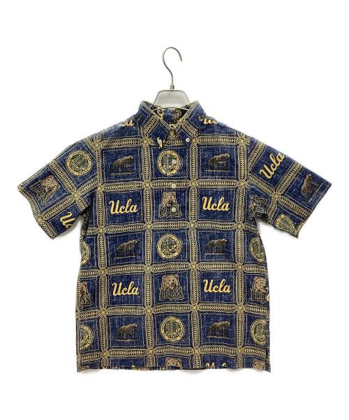 reyn spooner（レイン スプナー）reyn spooner (レイン スプナー) 90’ｓ半袖シャツ ネイビー×イエロー サイズ:Lの古着・服飾アイテム