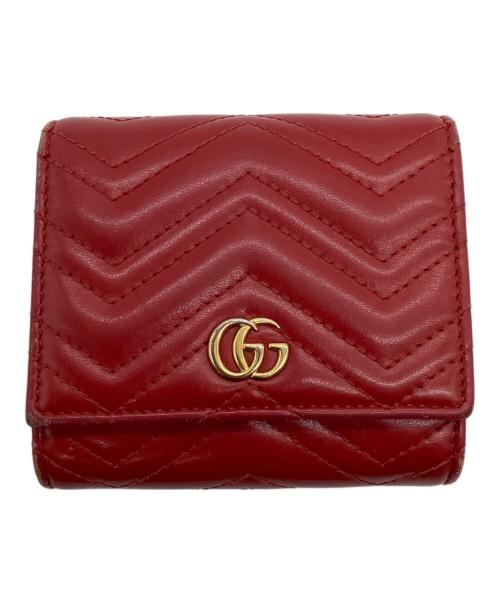 GUCCI（グッチ）GUCCI (グッチ) 2つ折り財布 レッドの古着・服飾アイテム