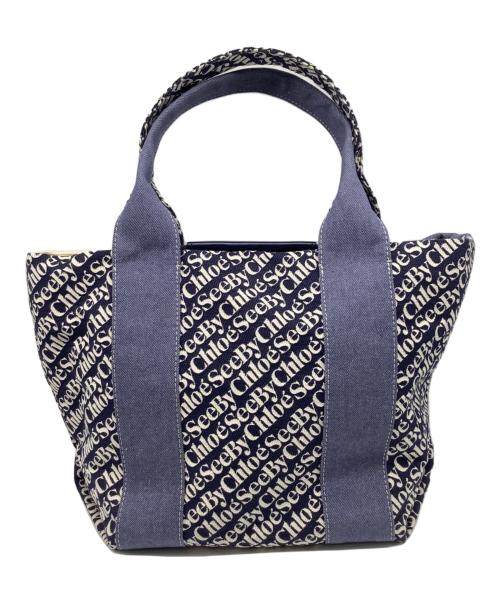 SEE BY CHLOE（シーバイクロエ）SEE BY CHLOE (シーバイクロエ) トートバッグ ネイビー×アイボリーの古着・服飾アイテム