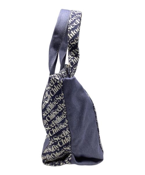 SEE BY CHLOE（シーバイクロエ）SEE BY CHLOE (シーバイクロエ) トートバッグ ネイビー×アイボリーの古着・服飾アイテム
