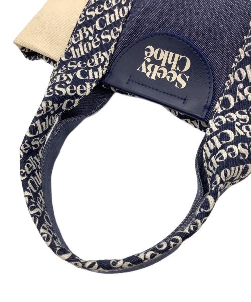 SEE BY CHLOE（シーバイクロエ）SEE BY CHLOE (シーバイクロエ) トートバッグ ネイビー×アイボリーの古着・服飾アイテム