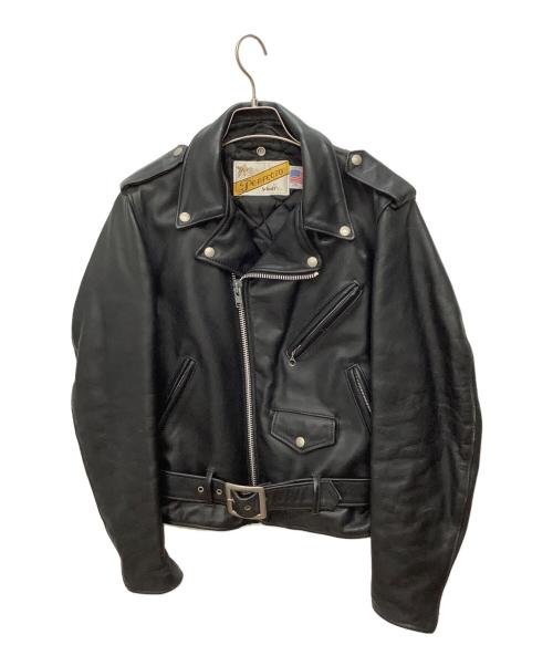 Schott（ショット）Schott (ショット) ダブルライダースジャケット ブラック サイズ:Sの古着・服飾アイテム