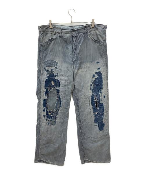 RRL（ダブルアールエル）RRL (ダブルアールエル) ヴィンテージ5ポケットリペアードインディゴパンツ インディゴ サイズ:38×32の古着・服飾アイテム