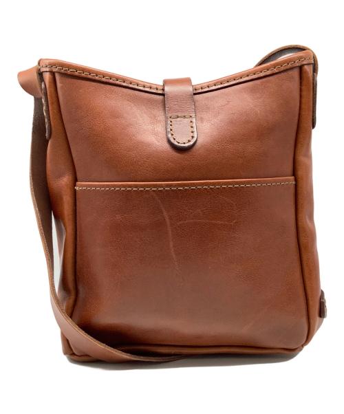 Herz（ヘルツ）Herz (ヘルツ) レザーショルダーバッグ ブラウンの古着・服飾アイテム