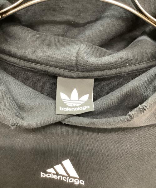 BALENCIAGA（バレンシアガ）BALENCIAGA (バレンシアガ) adidas (アディダス) ダメージ加工パーカー ブラック サイズ:Mの古着・服飾アイテム