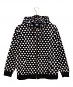 stussyステューシー）の古着「00s ジップパーカー」｜ブラック×ホワイト