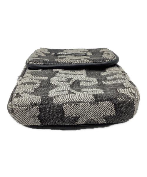 SUPREME（シュプリーム）SUPREME (シュプリーム) Fat Tip Jacquard Denim Neck Pouch グレー×ブラックの古着・服飾アイテム