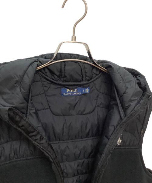 POLO RALPH LAUREN（ポロ・ラルフローレン）POLO RALPH LAUREN (ポロ・ラルフローレン) 中綿切替フーディベスト ブラック サイズ:Lの古着・服飾アイテム