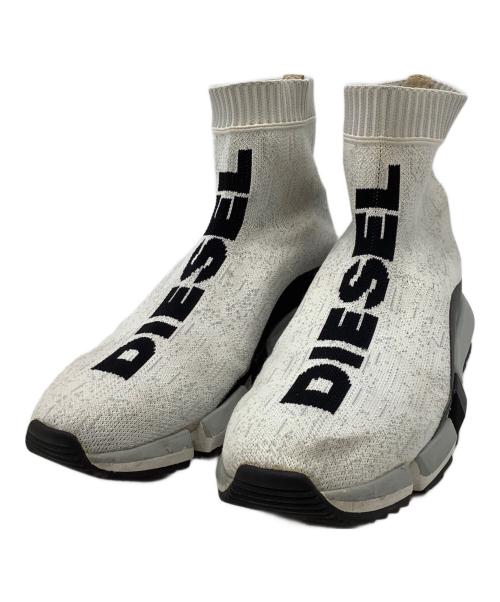 DIESEL（ディーゼル）DIESEL (ディーゼル) ソックススニーカー ホワイト×ブラック サイズ:27の古着・服飾アイテム