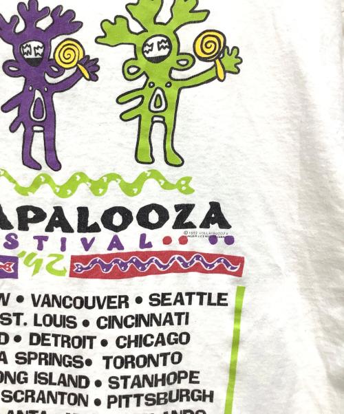 Hanes（ヘインズ）Hanes (ヘインズ) 1992年 LOLLAPALOOZA プリントTシャツ ホワイト×パープル サイズ:XL 46-48の古着・服飾アイテム