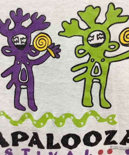 Hanes（ヘインズ）Hanes (ヘインズ) 1992年 LOLLAPALOOZA プリントTシャツ ホワイト×パープル サイズ:XL 46-48の古着・服飾アイテム