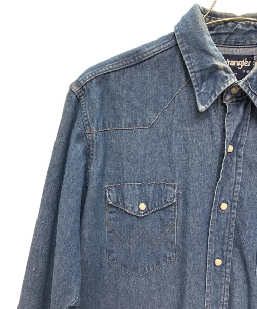 Wrangler（ラングラー）Wrangler (ラングラー) 70127MW USA製 デニムウエスタンシャツ インディゴ サイズ:17-35の古着・服飾アイテム