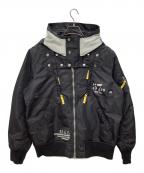 AVIREXアヴィレックス）の古着「LIGHT MA-1 REMODEL TACTICS 2」｜ブラック