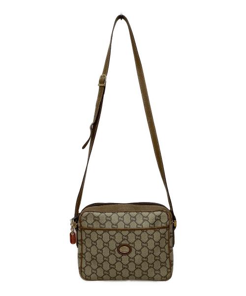 GUCCI（グッチ）GUCCI (グッチ) OLD GUCCI ショルダーバッグ ブラウン×グレーの古着・服飾アイテム
