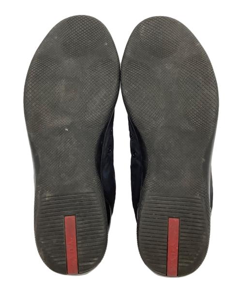 PRADA（プラダ）PRADA (プラダ) レザースニーカー ブラック サイズ:7 1/2の古着・服飾アイテム