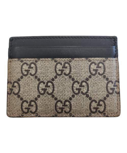 GUCCI（グッチ）GUCCI (グッチ) カードケース ベージュ×ブラックの古着・服飾アイテム
