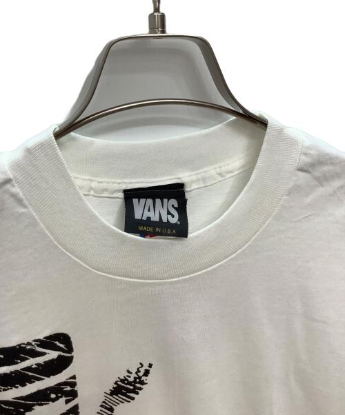 VANS（ヴァンズ）VANS (バンズ) 90s USA製 OLD SKATE プリントTシャツ ホワイト×ブラック サイズ:Mの古着・服飾アイテム