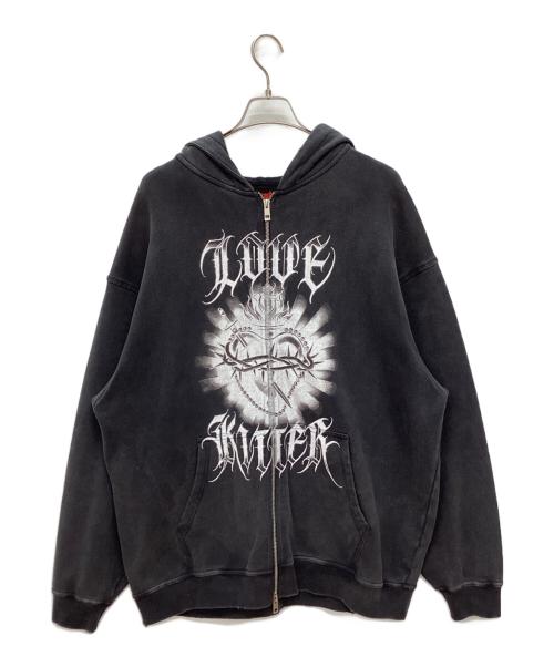 LOVE KILLER（ラブキラー）LOVE KILLER (ラブキラー) ダメージ加工ジップパーカー チャコールグレー サイズ:-の古着・服飾アイテム