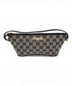 GUCCIグッチ）の古着「GG ハンドポーチ」｜グレー×ブラック