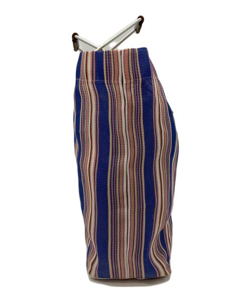 MARNI（マルニ）MARNI (マルニ) マーケットストライプトートバッグ ピンク×ブルーの古着・服飾アイテム