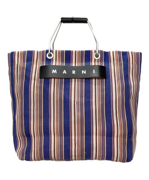 MARNI（マルニ）MARNI (マルニ) マーケットストライプトートバッグ ピンク×ブルーの古着・服飾アイテム