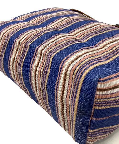 MARNI（マルニ）MARNI (マルニ) マーケットストライプトートバッグ ピンク×ブルーの古着・服飾アイテム