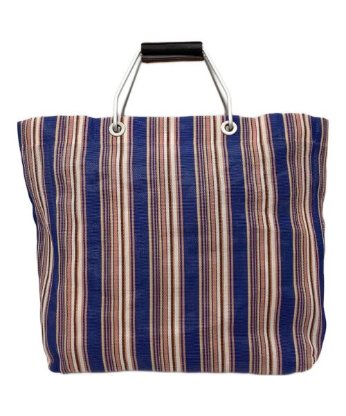 MARNI（マルニ）MARNI (マルニ) マーケットストライプトートバッグ ピンク×ブルーの古着・服飾アイテム