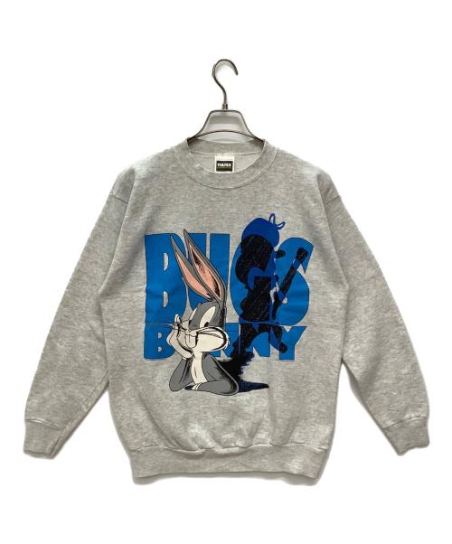 TULTEX（タルテックス）TULTEX (タルテックス) 90s プリントスウェット バックスバニー グレー×ブルー サイズ:Mの古着・服飾アイテム