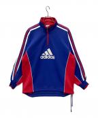 adidasアディダス）の古着「90s ハーフジップ トラックジャケット」｜ブルー×レッド