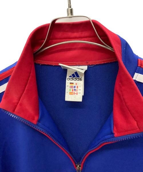 adidas（アディダス）adidas (アディダス) 90s ハーフジップ トラックジャケット ブルー×レッド サイズ:Lの古着・服飾アイテム