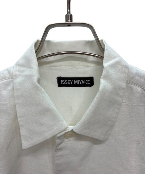 ISSEY MIYAKE（イッセイミヤケ）ISSEY MIYAKE (イッセイミヤケ) 黒タグ カスリ コットン 長袖シャツ ホワイト サイズ:SIZE 1の古着・服飾アイテム