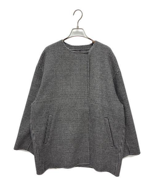 SLOBE IENA（スローブ イエナ）SLOBE IENA (スローブ イエナ) HAMILTON ダブルフェイスウールショートコート ブラック×ホワイト サイズ:FREEの古着・服飾アイテム