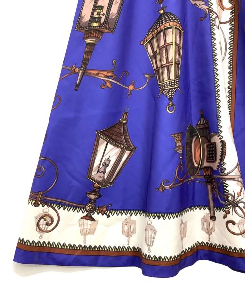 Pinky & Dianne（ピンキーアンドダイアン）Pinky & Dianne (ピンキーアンドダイアン) 冨張愛コラボ ニットコンビプリントワンピース ブルー×ブラウン サイズ:38の古着・服飾アイテム