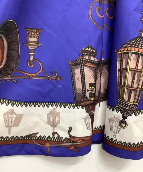 Pinky & Dianne（ピンキーアンドダイアン）Pinky & Dianne (ピンキーアンドダイアン) 冨張愛コラボ ニットコンビプリントワンピース ブルー×ブラウン サイズ:38の古着・服飾アイテム