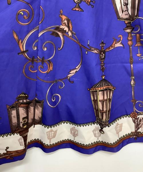 Pinky & Dianne（ピンキーアンドダイアン）Pinky & Dianne (ピンキーアンドダイアン) 冨張愛コラボ ニットコンビプリントワンピース ブルー×ブラウン サイズ:38の古着・服飾アイテム