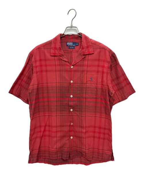 POLO RALPH LAUREN（ポロ・ラルフローレン）POLO RALPH LAUREN (ポロ・ラルフローレン) 90s CALDWELL コットン オープンカラー 半袖シャツ レッド サイズ:Mの古着・服飾アイテム