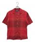 POLO RALPH LAUREN（ポロ・ラルフローレン）の古着「90s CALDWELL コットン オープンカラー 半袖シャツ」｜レッド
