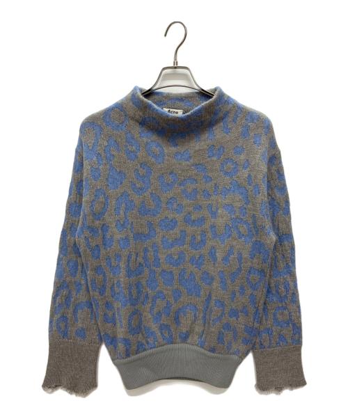 Acne studios（アクネ ストゥディオス）ACNE STUDIOS (アクネ ストゥディオス) レオパードニット ブルー サイズ:XXSの古着・服飾アイテム