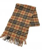Burberry'sバーバリー）の古着「ノバチェックマフラー」｜ベージュ×レッド