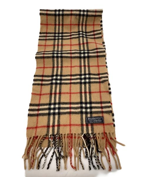 Burberry's（バーバリー）Burberry's (バーバリーズ) ノバチェックマフラー ベージュ×レッドの古着・服飾アイテム