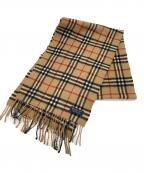 Burberry'sバーバリー）の古着「ノバチェックマフラー」｜ベージュ×レッド