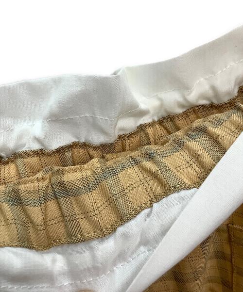 HELLO.SANFRANCISCO（ハロー サンフランシスコ）HELLO.SANFRANCISCO (ハロー サンフランシスコ) CIAOPANIC (チャオパニック) カットアウトリボンチェックジャケット+サイドリボンチェックイージーパンツ ベージュ サイズ:ONE SIZE/パンツMサイズの古着・服飾アイテム