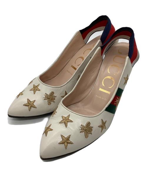 GUCCI（グッチ）GUCCI (グッチ) ヒールパンプス ホワイト サイズ:23.5の古着・服飾アイテム