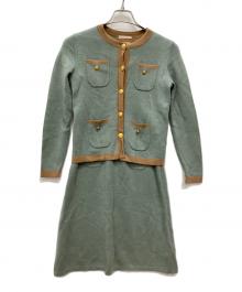 KITAMURA（キタムラ）の古着「アンサンブルニットワンピース」｜グリーン