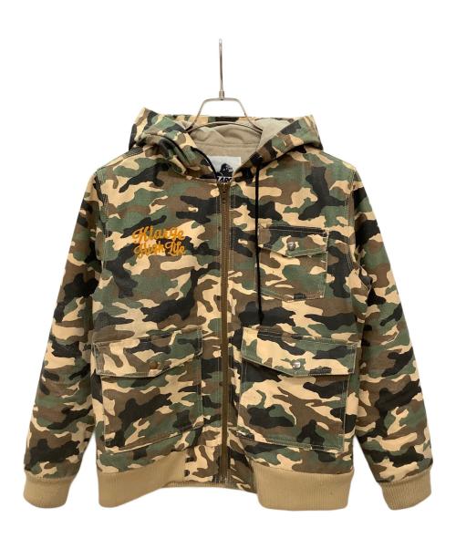 X-LARGE（エクストララージ）X-LARGE (エクストララージ) ダックフードジャケット グリーン×ブラウン サイズ:Mの古着・服飾アイテム