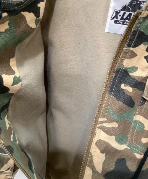 X-LARGE（エクストララージ）X-LARGE (エクストララージ) ダックフードジャケット グリーン×ブラウン サイズ:Mの古着・服飾アイテム