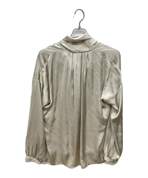 Whim Gazette（ウィムガゼット）Whim Gazette (ウィムガゼット) 長袖ブラウス　サテンボウタイブラウス ベージュ サイズ:Fの古着・服飾アイテム