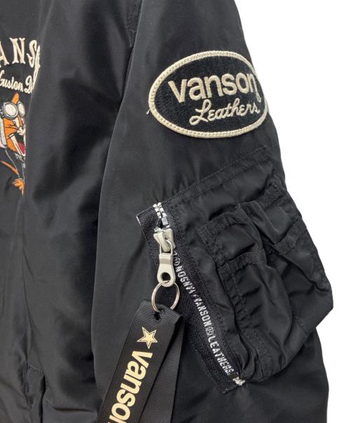 VANSON（バンソン）VANSON (バンソン) tom&jerry (トムトジェリー) TOM AND JERRY パッチ MA-1ジャケット ブラック サイズ:XXLの古着・服飾アイテム