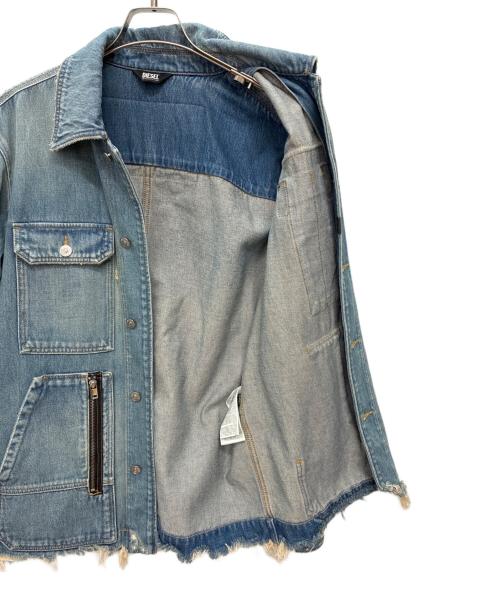 DIESEL（ディーゼル）DIESEL (ディーゼル) 21SS D-SERLE デストロイ加工 デニムジャケット インディゴ サイズ:Sの古着・服飾アイテム