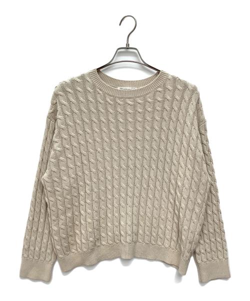 23区（ニジュウサンク）23区 (ニジュウサンク) コットンギマケーブルニット ベージュ サイズ:44 / XL サイズ相当の古着・服飾アイテム